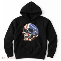 American Flag Patriotic Skull Hoodie thumb 0