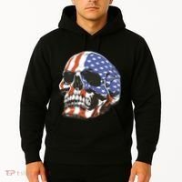 American Flag Patriotic Skull Hoodie thumb 2