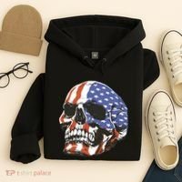 American Flag Patriotic Skull Hoodie thumb 4