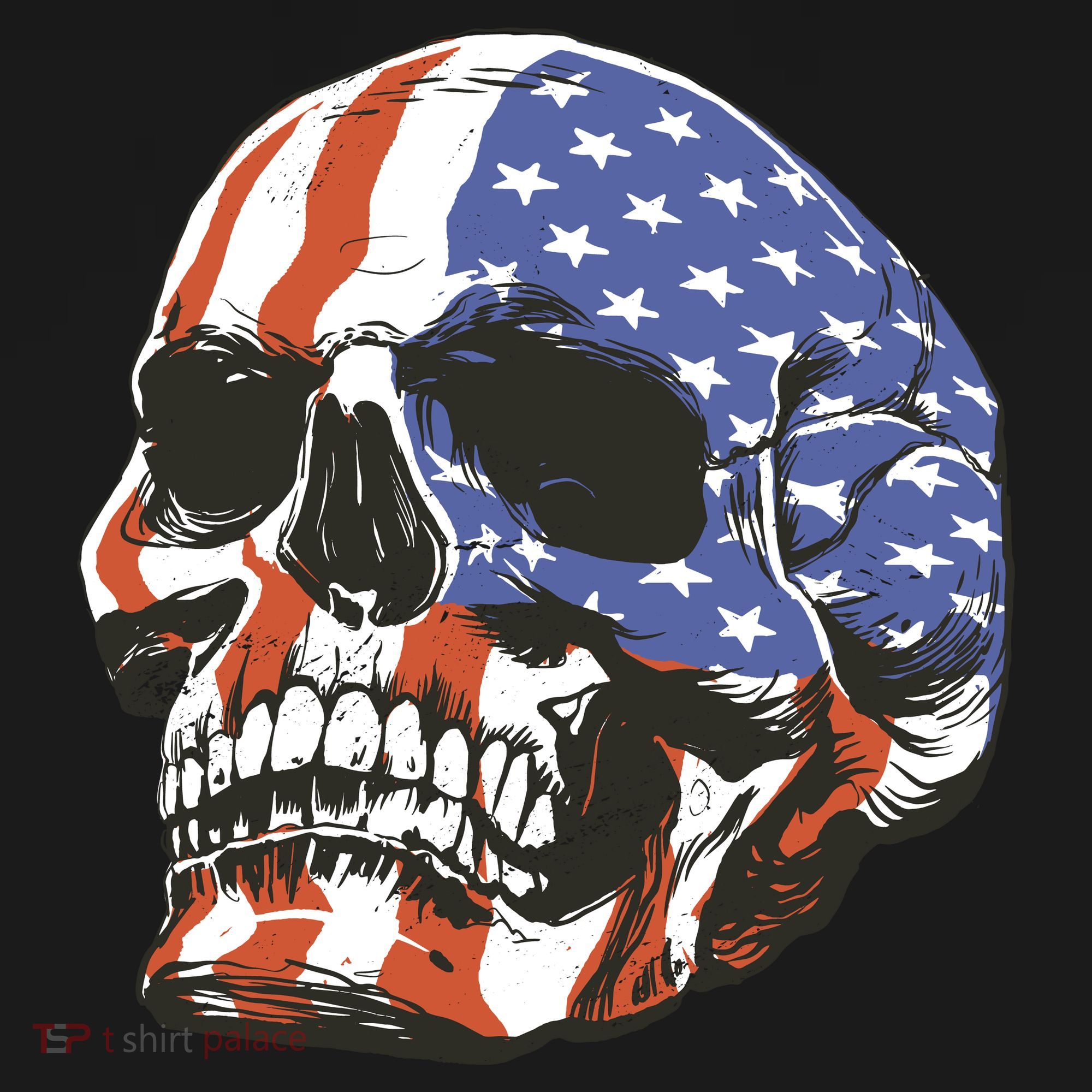 American Flag Patriotic Skull Hoodie
