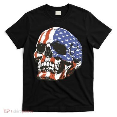 American Flag Patriotic Skull T-Shirt