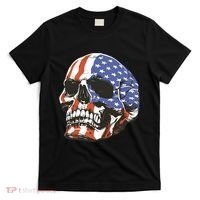 American Flag Patriotic Skull T-Shirt thumb 0