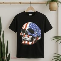 American Flag Patriotic Skull T-Shirt thumb 2