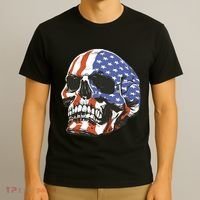American Flag Patriotic Skull T-Shirt thumb 3