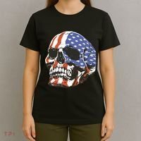American Flag Patriotic Skull T-Shirt thumb 4