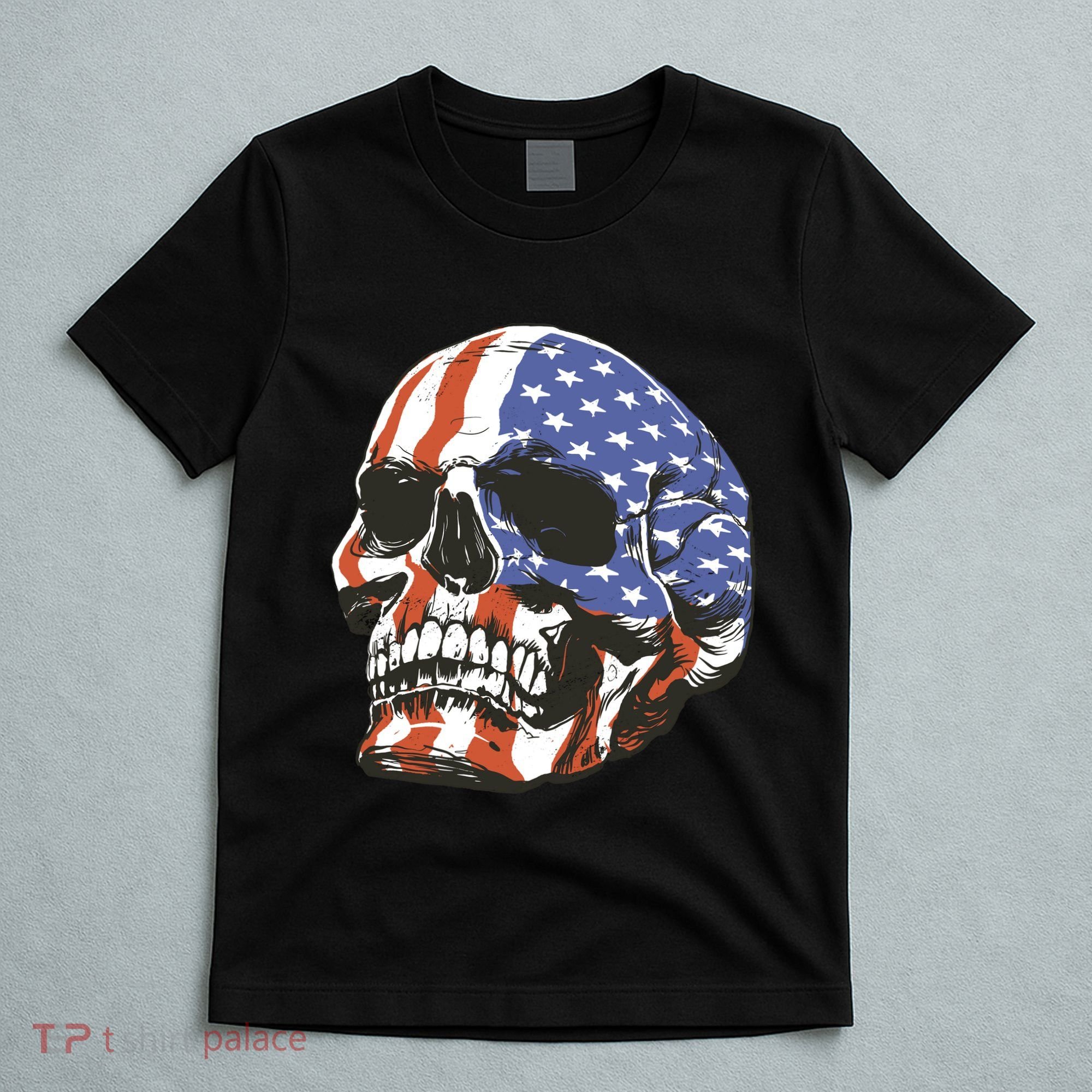 American Flag Patriotic Skull T-Shirt
