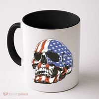 American Flag Patriotic Skull Coffee Mug thumb 0