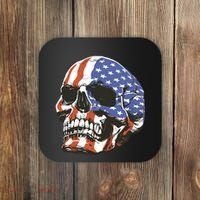 American Flag Patriotic Skull Coaster thumb 0