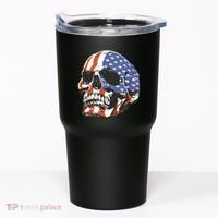 American Flag Patriotic Skull Tumbler thumb 0