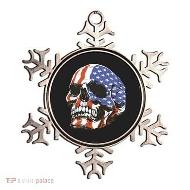 American Flag Patriotic Skull Ornament