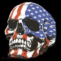 American Flag Patriotic Skull Ornament thumb 1