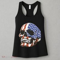 American Flag Patriotic Skull Women's Tank Top thumb 3