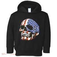 American Flag Patriotic Skull Toddler Hoodie thumb 0