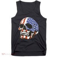 American Flag Patriotic Skull Tank Top thumb 0