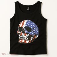American Flag Patriotic Skull Tank Top thumb 2