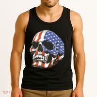 American Flag Patriotic Skull Tank Top thumb 3