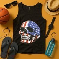 American Flag Patriotic Skull Tank Top thumb 4