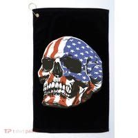 American Flag Patriotic Skull Golf Towel thumb 0