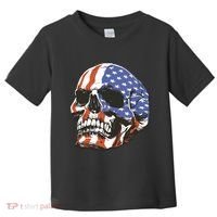 American Flag Patriotic Skull Toddler T-Shirt thumb 0