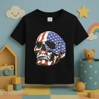 American Flag Patriotic Skull Toddler T-Shirt thumb 3