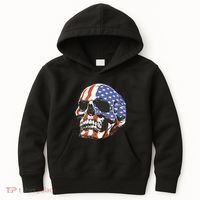 American Flag Patriotic Skull Kids Hoodie thumb 0