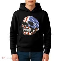 American Flag Patriotic Skull Kids Hoodie thumb 4
