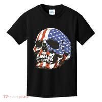 American Flag Patriotic Skull Kids T-Shirt thumb 0