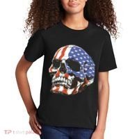 American Flag Patriotic Skull Kids T-Shirt thumb 2