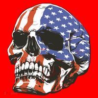 American Flag Patriotic Skull Santa Hat thumb 1