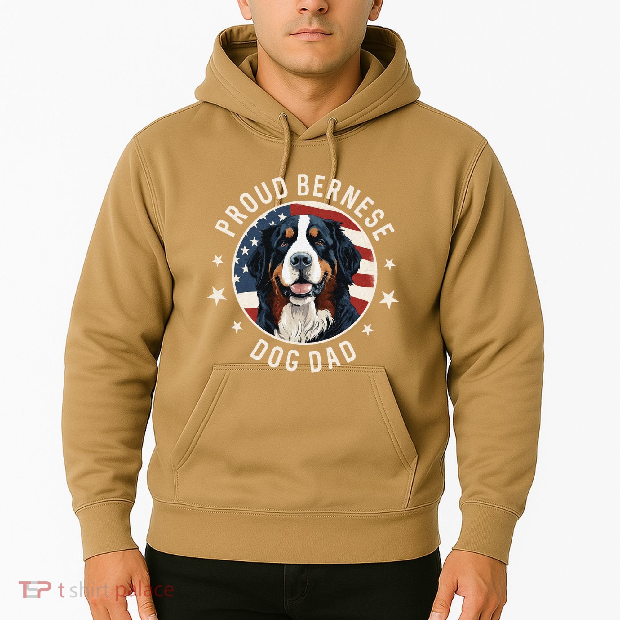 American Flag Proud Bernese Mountain Dog Dad Hoodie
