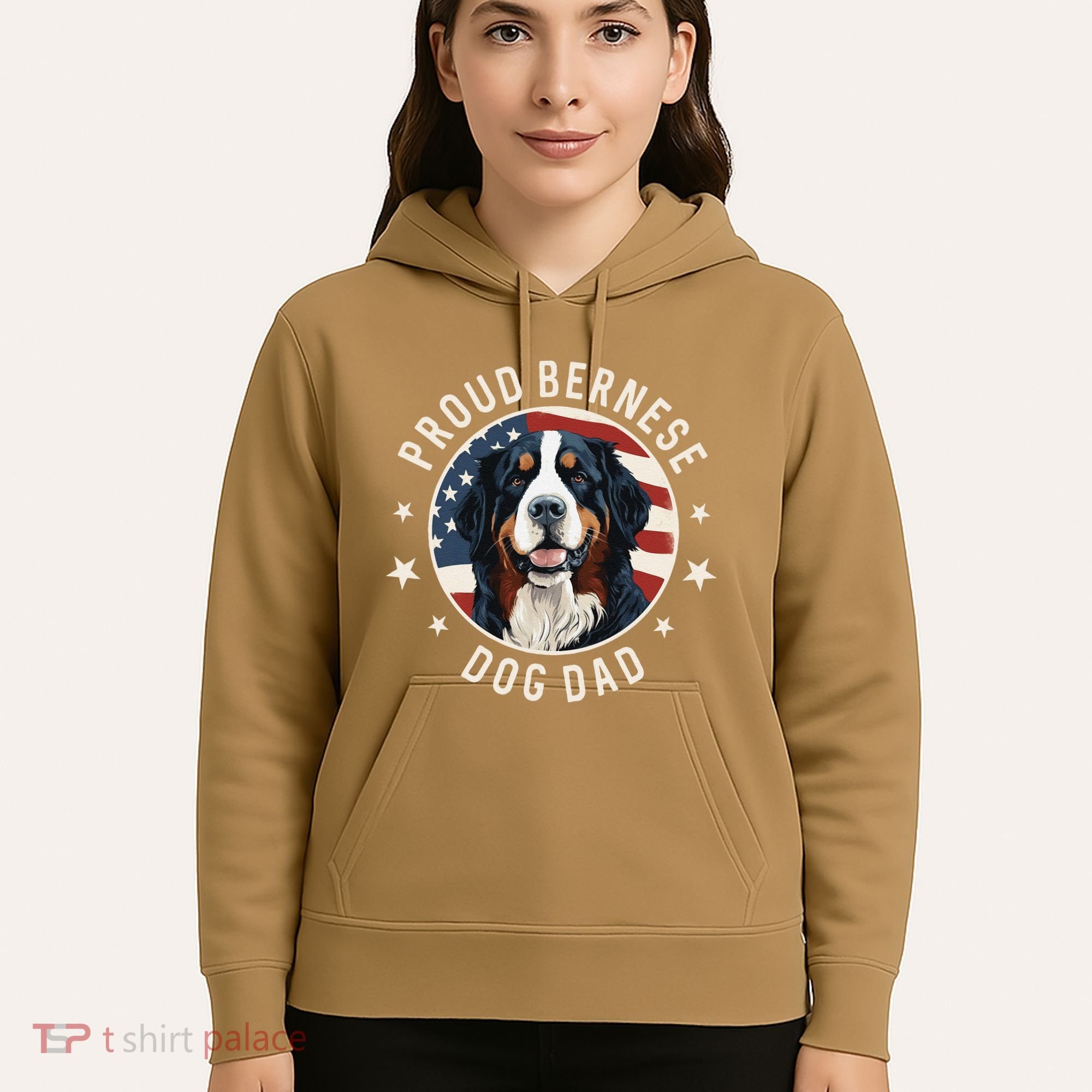 American Flag Proud Bernese Mountain Dog Dad Hoodie