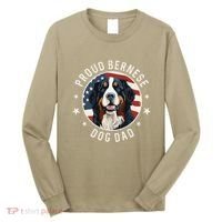 American Flag Proud Bernese Mountain Dog Dad Long Sleeve Shirt thumb 0