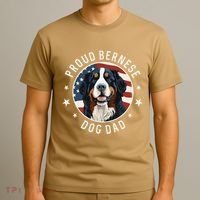 American Flag Proud Bernese Mountain Dog Dad T-Shirt thumb 3