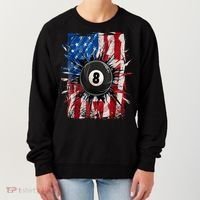 American Flag Pool Snooker Billiards Player 8 Ball Usa Gift Women's Sweatshirt thumb 0