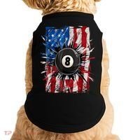 American Flag Pool Snooker Billiards Player 8 Ball Usa Gift Doggie Tank thumb 0