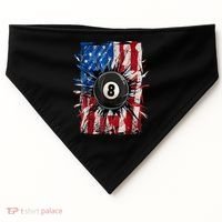 American Flag Pool Snooker Billiards Player 8 Ball Usa Gift USA-Made Doggie Bandana thumb 0