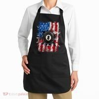American Flag Pool Snooker Billiards Player 8 Ball Usa Gift Apron thumb 2