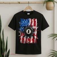 American Flag Pool Snooker Billiards Player 8 Ball Usa Gift T-Shirt thumb 2