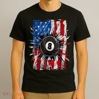 American Flag Pool Snooker Billiards Player 8 Ball Usa Gift T-Shirt thumb 3