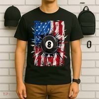 American Flag Pool Snooker Billiards Player 8 Ball Usa Gift T-Shirt thumb 6