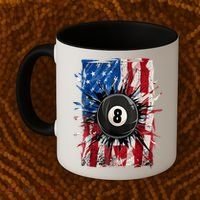 American Flag Pool Snooker Billiards Player 8 Ball Usa Gift Coffee Mug thumb 2