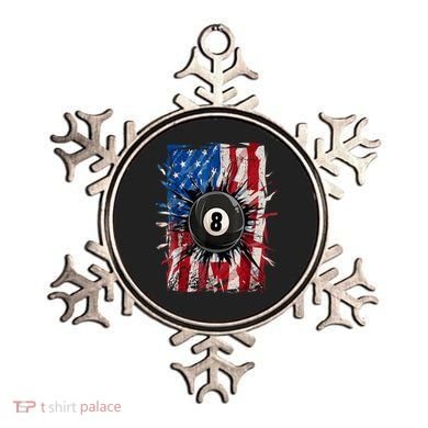 American Flag Pool Snooker Billiards Player 8 Ball Usa Gift Ornament