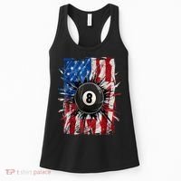 American Flag Pool Snooker Billiards Player 8 Ball Usa Gift Women's Tank Top thumb 0