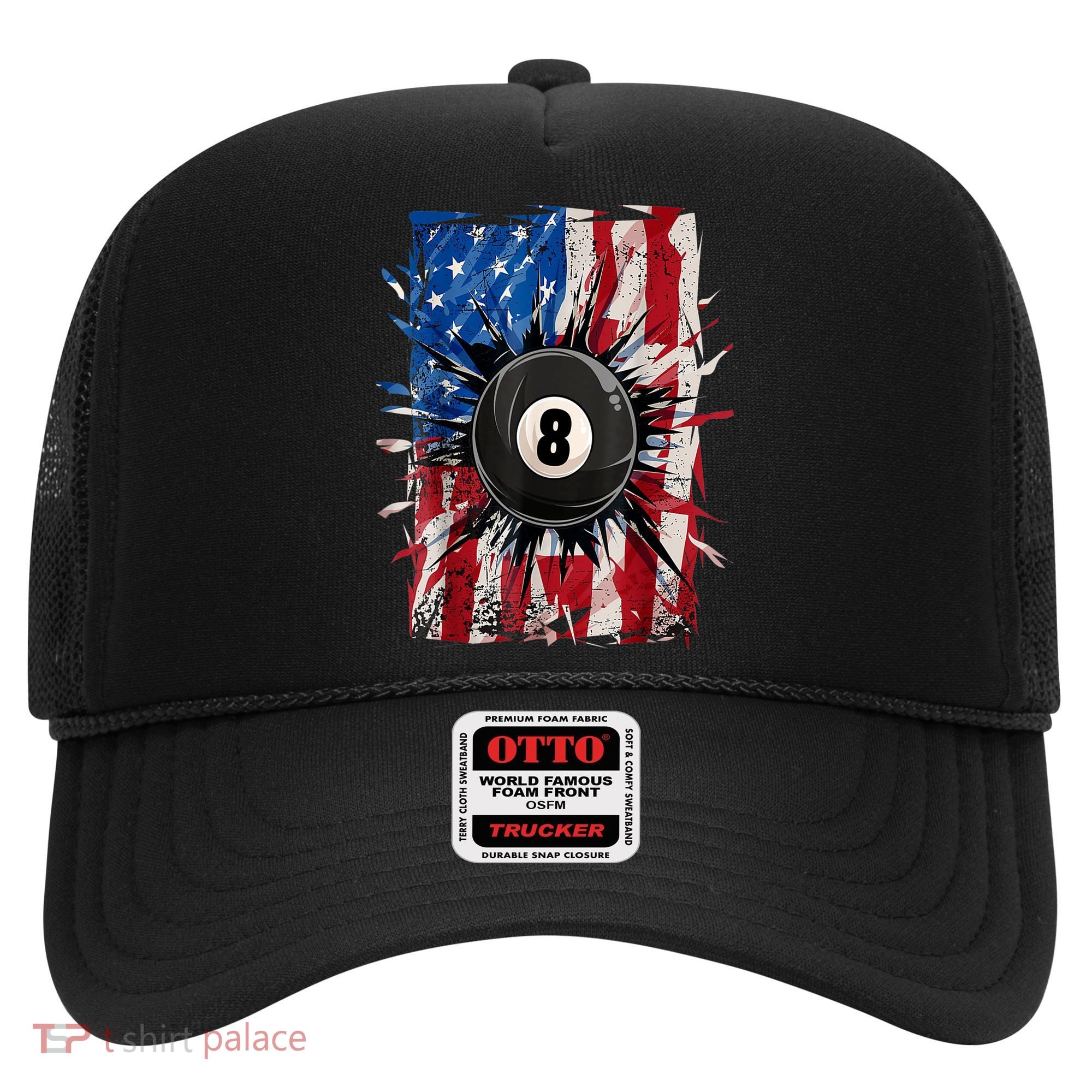 American Flag Pool Snooker Billiards Player 8 Ball Usa Gift Hat