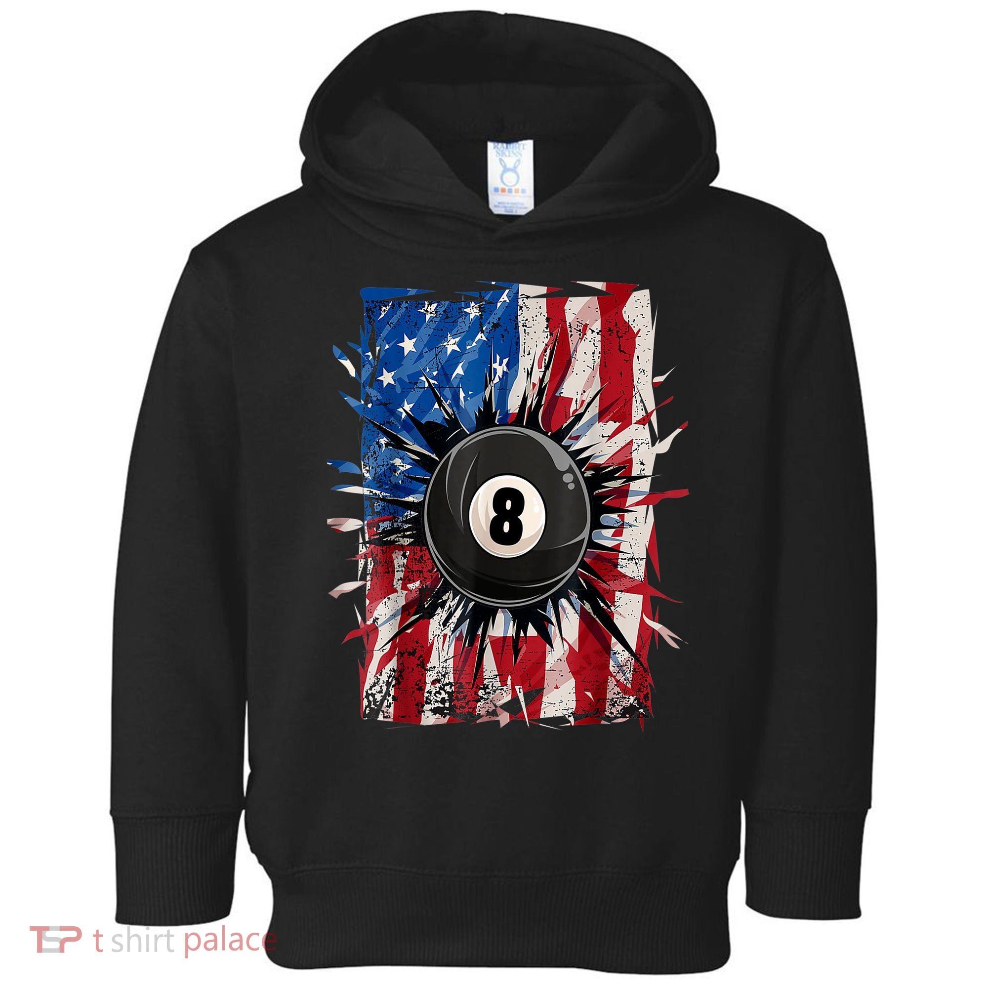 American Flag Pool Snooker Billiards Player 8 Ball Usa Gift Toddler Hoodie