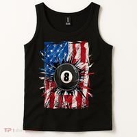 American Flag Pool Snooker Billiards Player 8 Ball Usa Gift Tank Top thumb 2