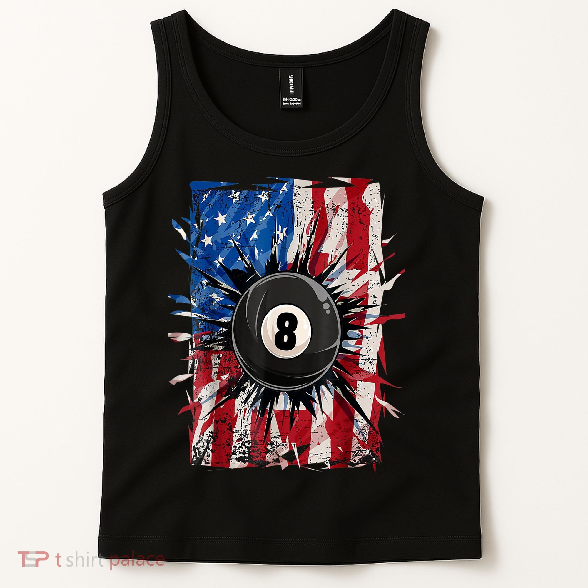 American Flag Pool Snooker Billiards Player 8 Ball Usa Gift Tank Top