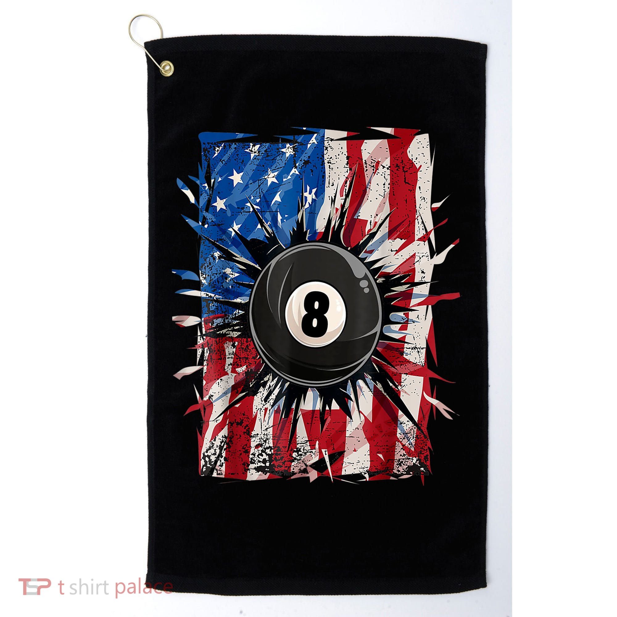 American Flag Pool Snooker Billiards Player 8 Ball Usa Gift Golf Towel
