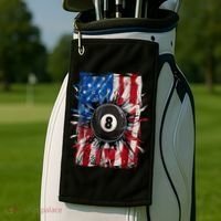 American Flag Pool Snooker Billiards Player 8 Ball Usa Gift Golf Towel thumb 2