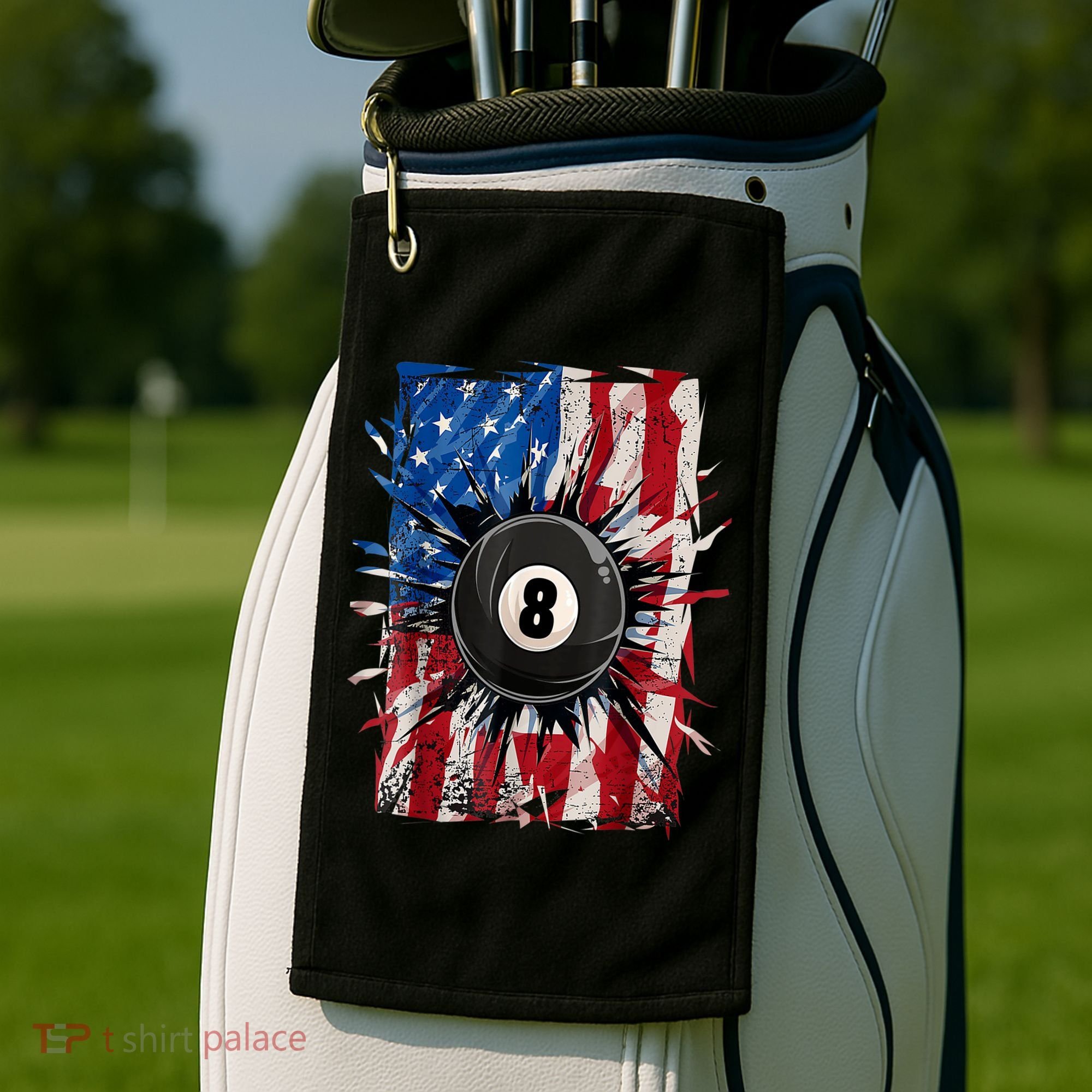 American Flag Pool Snooker Billiards Player 8 Ball Usa Gift Golf Towel